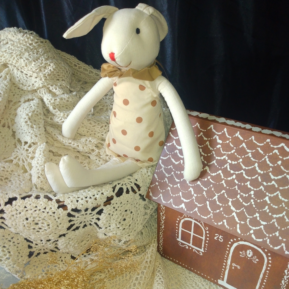 Polka Dot Plush Bunny Doll